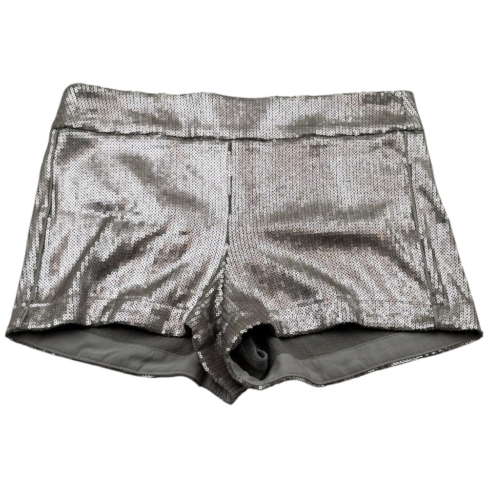 Forever 21 Sequin Mini Shorts Womens S Silver Festival Rave Club Party Glam